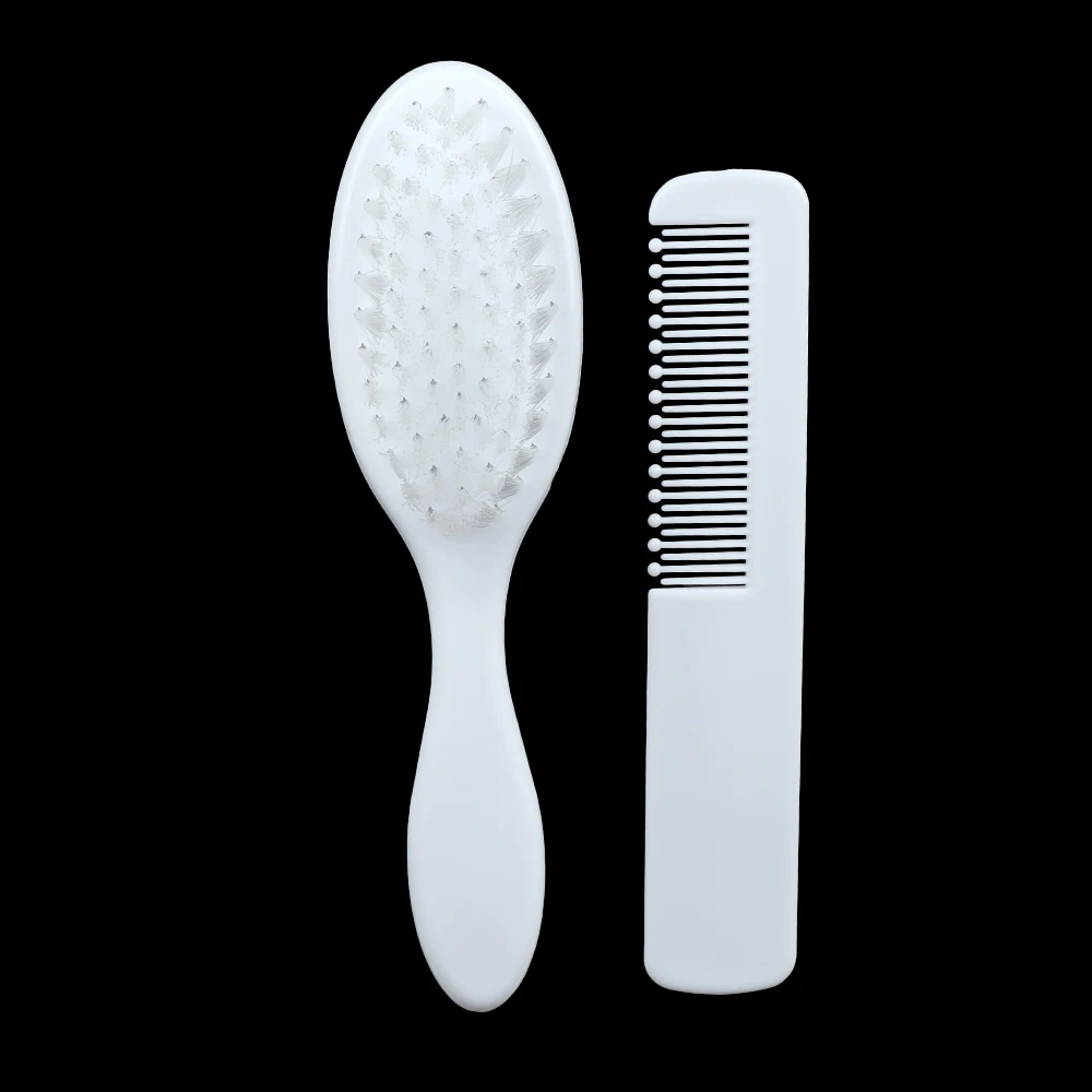 2 Pcs/Set White Safety Soft Baby Hairbrush Newborn Hair Brush Infant Comb Head Massager Care Convenient Daily Hairbrush