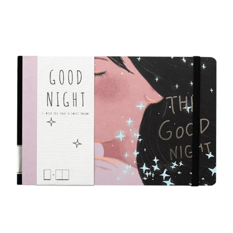 

Good Night Fresh Style Writing Notebook Diary cartoon pattern thread binding notepad