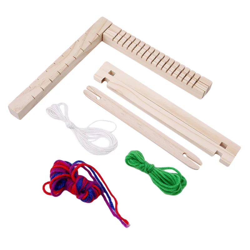 Традиционный деревянный ткацкий станок для ручного вязания, набор игрушек с аксессуарами, Детская коробка для рукоделия, домашний инструмент для рукоделия