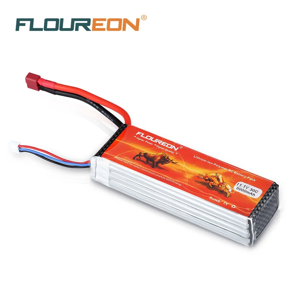 

FLOUREON 3S 11.1V 5000mAh 30C Lipo Battery Pack Deans Plug for RC Helicopter RC Airplane RC Hobby Quadcopter Li-polymer