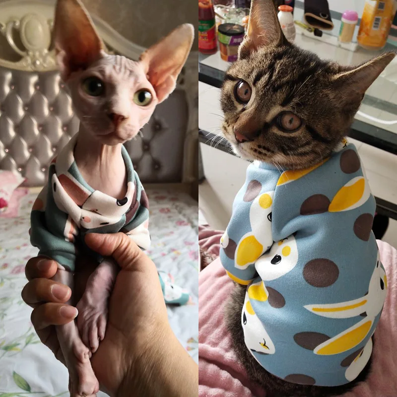 

Rabbit Print Pet Cat Costume for Cats Soft Kedi Katten Sweatshirt Hoodie Spring Summer Cat Clothes Suit mascotas ropa para gato