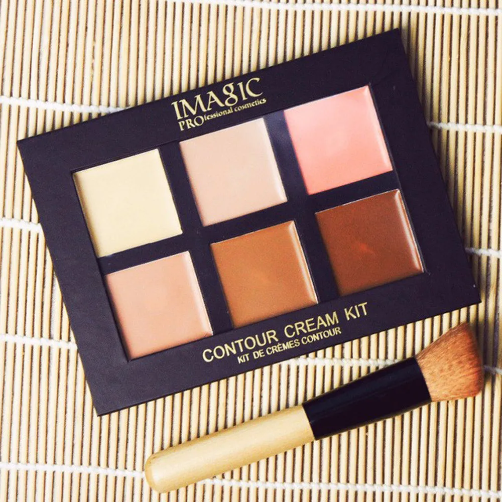 

Professional 6 color concealer bronze modified facial dark circles acne marks contour cream makeup palette cosmetics