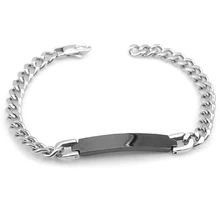 ATGO из нержавеющей стали черные идентификационные бирки кубинские браслеты женские персонализированные звено браслет-цепочка, Pulseira Berloque