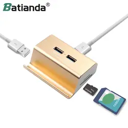 USB HUB 3 порта USB 3,0 концентратор Multi USB адаптер разветвитель с SD Card Reader для Macbook Тип C концентратор с держатель телефона