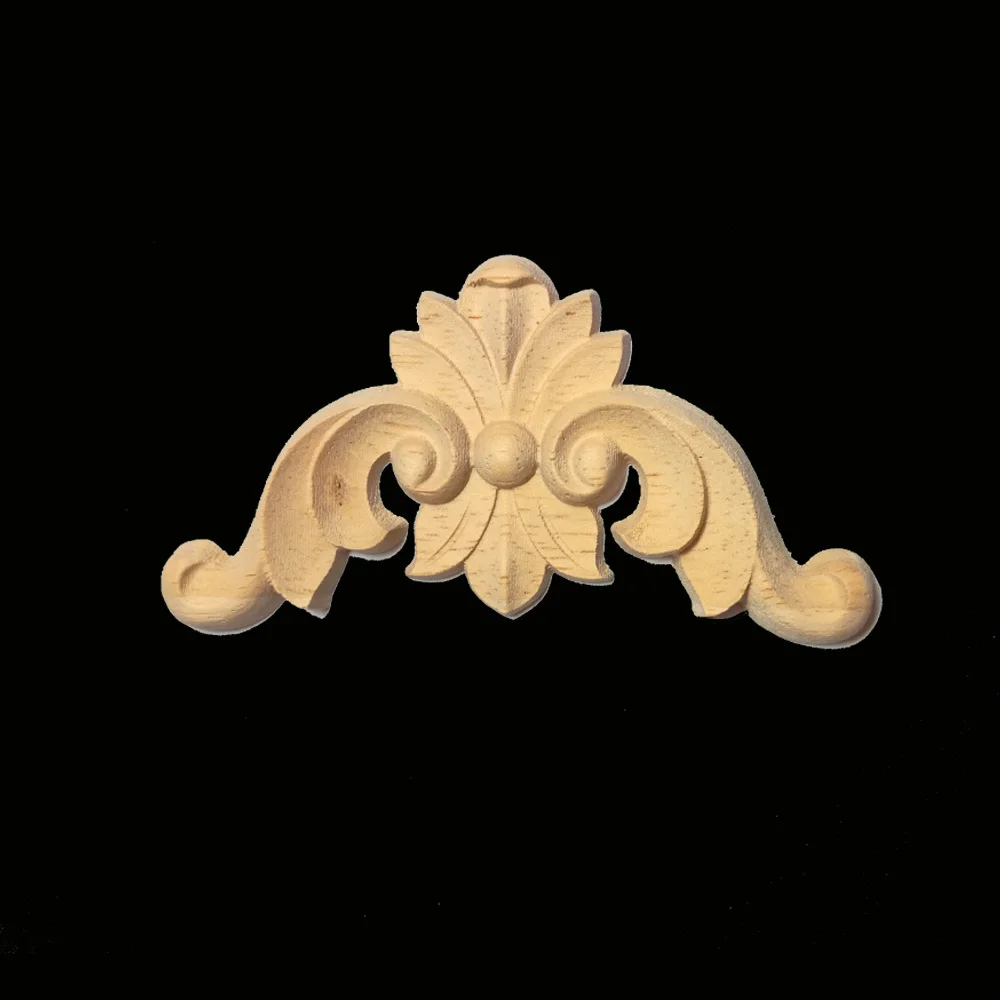 Buy 1PC Vintage Unpainted Wood Carved Corner Onlay