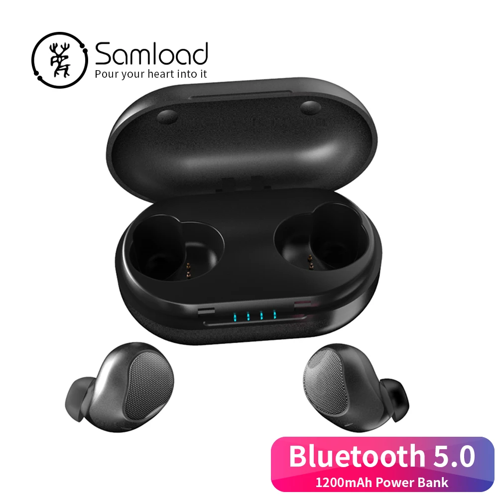 

Samload Wireless Headphones Bluetooth Earphone 5.0 Video Game in ear Earbuds with Portable Charging box For Xiaomi Huawei Sony