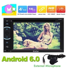 Android 6.0 Car Stereo Autoradio 2 Din Head Unit GPS Navigation DVD CD Player Bluetooth WIFI Radio FM/AM Receiver External Micro