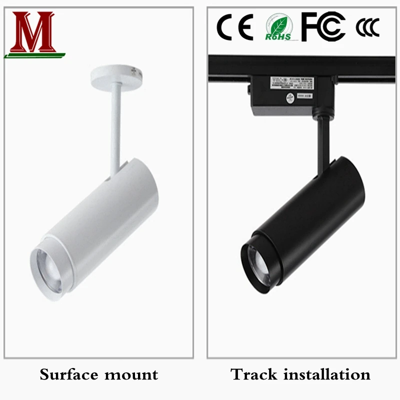 Projectores de Zoom Luzes de Pista Luzes de Guia de Holofotes Tubo de Astigmatismo Roupas Ajustável Holofotes Vento Industrial Led Cob 6 luzes de guia de holofotes cob, roupas,