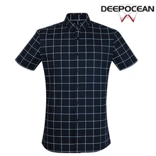 Мужские рубашки в клетку размера плюс, приталенные Модные мужские топы, короткие рубашки Yuppie, новые хлопковые рубашки Camisa Masculina DX78523S