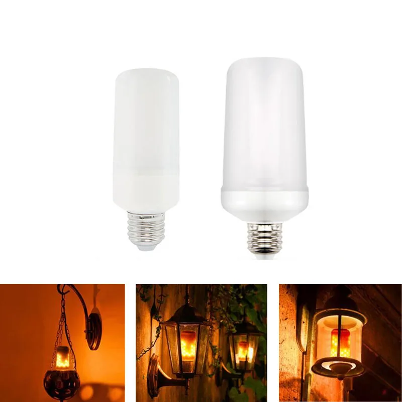 

Creative 3 Modes+Gravity Sensor Flame Lights E27 2835 LED Flame Effect Fire Light Bulb Flickering Emulation Decor Lamp AC90-265V