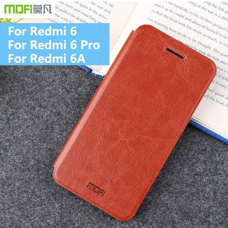 Оригинальный чехол для Redmi 6A 6 Pro роскошный кожаный защитный книжка серии MOFi Rui Xiaomi