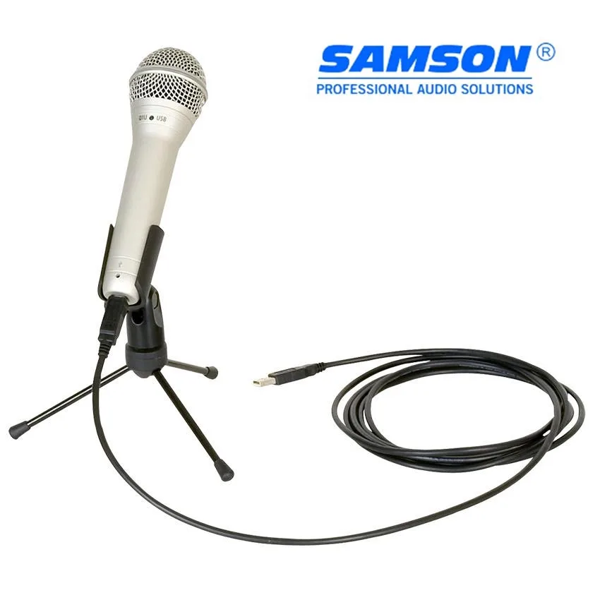 Original Samson Q1U Dynamic Handheld USB Microphone Vocal Instrument Microphone for Stage Performance Hypercardioid Microphone