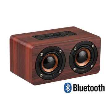 

Wood Bluetooth Speaker Bookshelf Wireless Hifi Shock Super Bass Speakers AUX Audio Input For Phone iPhone Sumsung Xiaomi