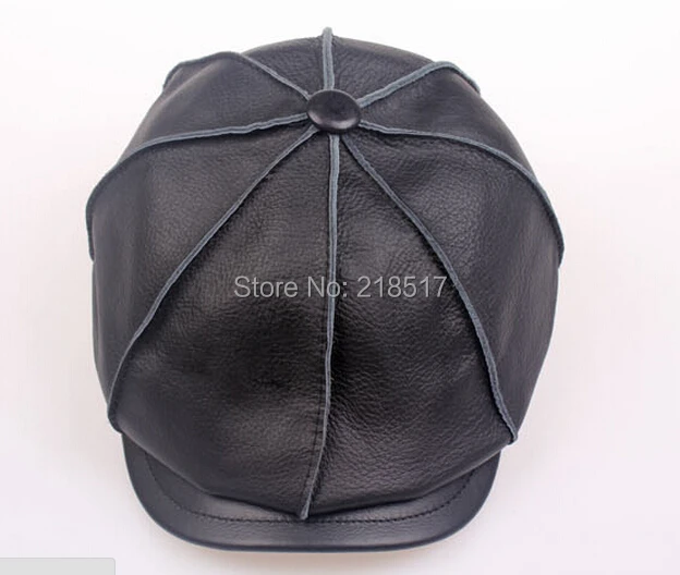 Взрослые популярные мужские модные зимние кожаные кепки восьмиугольная кепка Повседневная винтажная кепка газетчика Гольф Козырек головной убор художника