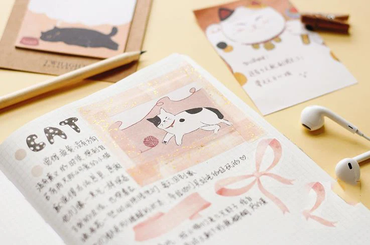 Шт. 1 шт. Kawaii Little Animal Cat утка кролик Шиба Еженедельный план Sticky Notes блокноты для записей канцелярские принадлежности планировщик наклейки