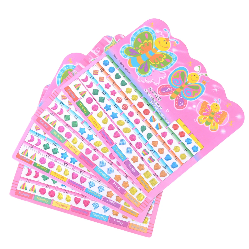 

2 Sheet =120PCS Wonderful Children Stickers Cartoon Reward Crystal Stickers Toy Head Earring Diy Sticker Toys