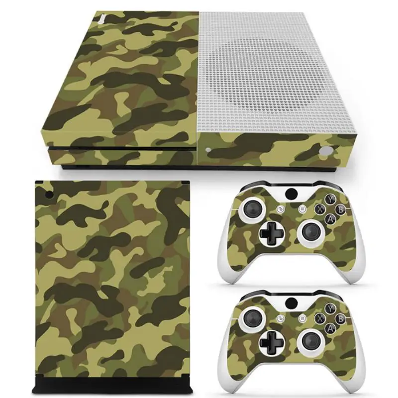 Камуфляж наклейка версии кожи для Microsoft Xbox One тонкий Стикеры + 2 шт. контроллера S