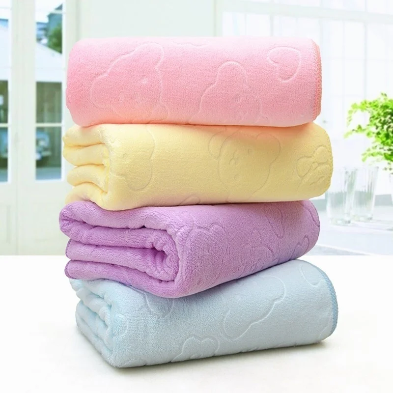 1 шт. мультяшный абсорбирующий медведь микрофибра пляжное банное полотенце детское полотенце мочалка сушильное полотенце домашний