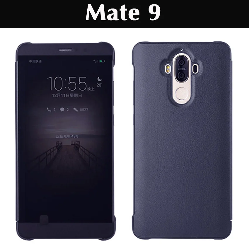 Dark blue for mate 9 Откидной кожаный чехол для телефона huawei mate 9 Pro Smart Touch View чехол для huawei mate 9 Pro mate 9pro роскошный противоударный чехол s - Цвет: Dark blue for mate 9