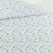 Синие цветы и серые листья стиль хлопок ткань для вышивания кукол Лоскутная Ткань Tecido ремесла куклы текстиль швейная ткань пэчворк