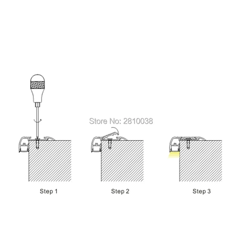 10X1 м наборы/лот лестница шаг светодиодный канал из алюминиевого профиля и алюминиевый экструзионный светильник для лестницы лампы