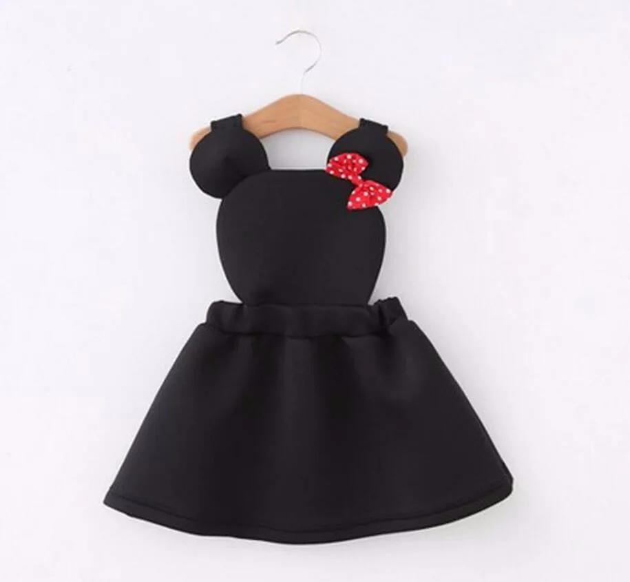 Милое маскарадное платье на бретелях с Минни Маус для маленьких девочек; Детские вечерние платья для дней рождения; сезон весна-лето; vestidos - Цвет: black