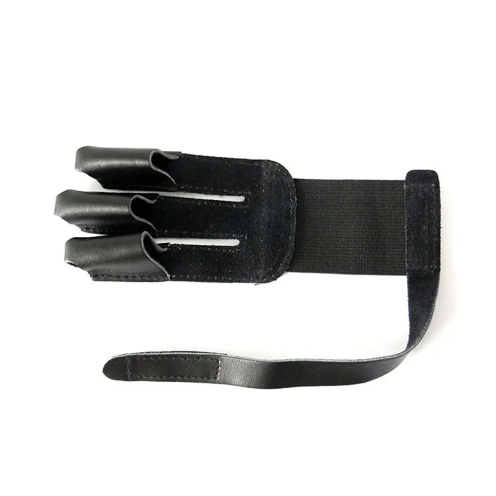 Mounchain 3 пальца лук стрелы стрельба из лука защитный варежки Поддержка ЗАЩИТА Защита для пальцев спортивные перчатки защитные Охотничьи перчатки - Цвет: Black