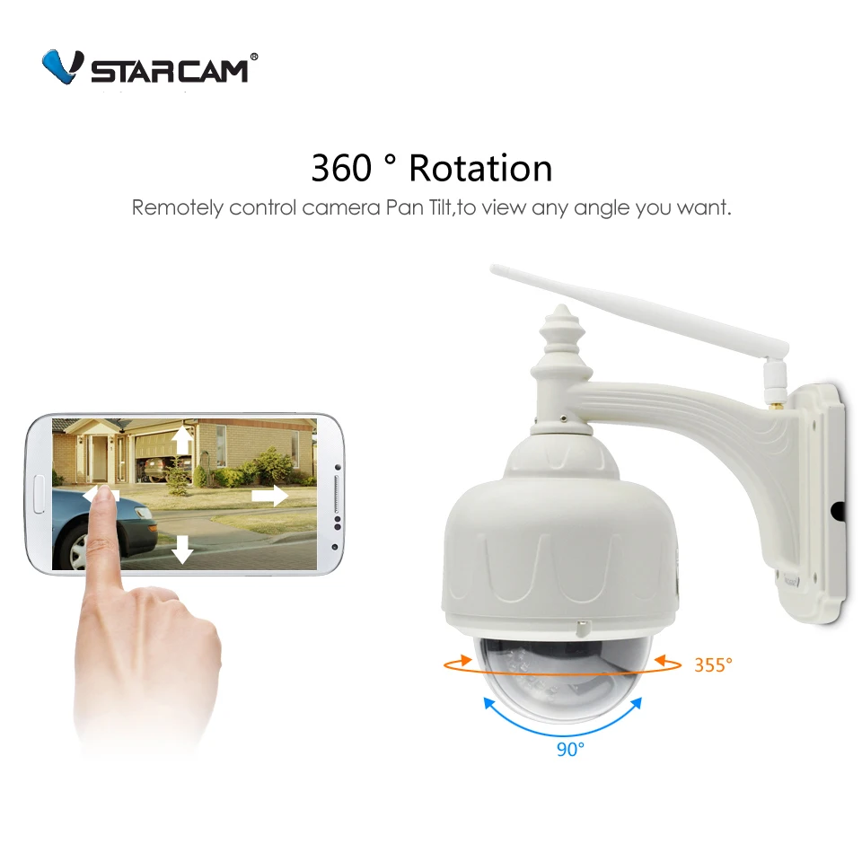 WIFI Wireless PTZ Dome IP Camera 720P HD 4X Zoom waterproof IP66 mobile control EYE 4 & EyeCloud WIFI Wireless PTZ Dome IP Camera 720P HD 4X Zoom waterproof IP66 mobile control EYE 4 & EyeCloud