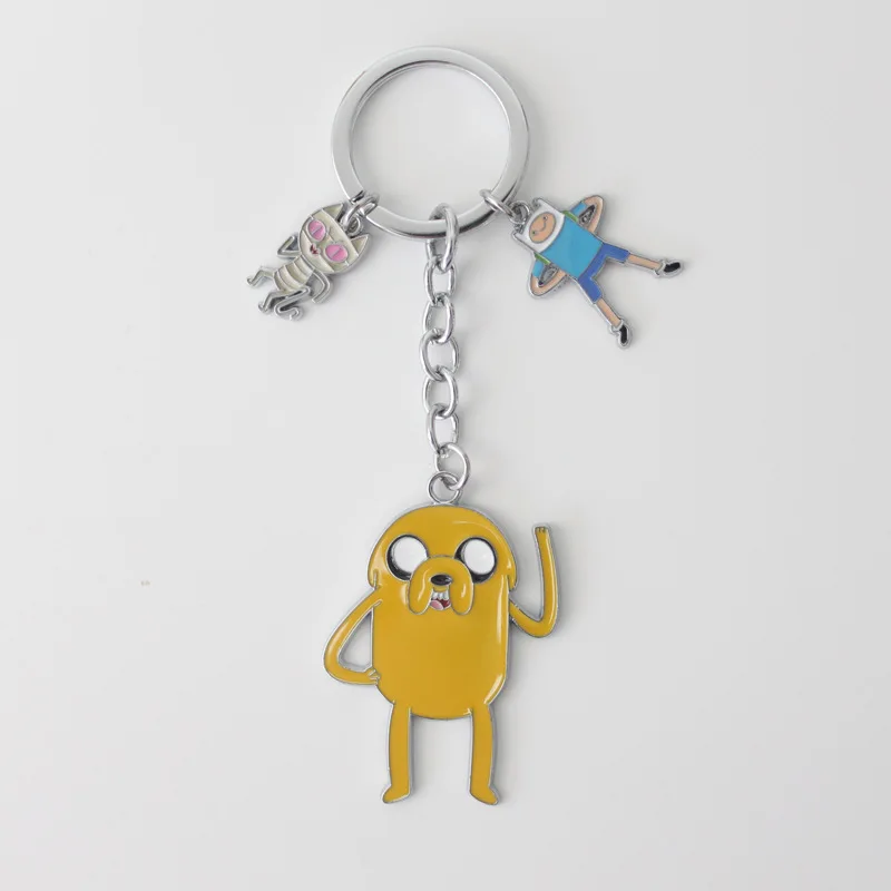 P1393 Dongmanli Adventure Time брелок с рисунком в виде аниме Финн Джейк Beemo BMO игрушка сумка подвеска брелок прекрасные цепочки для ключей подарок детям