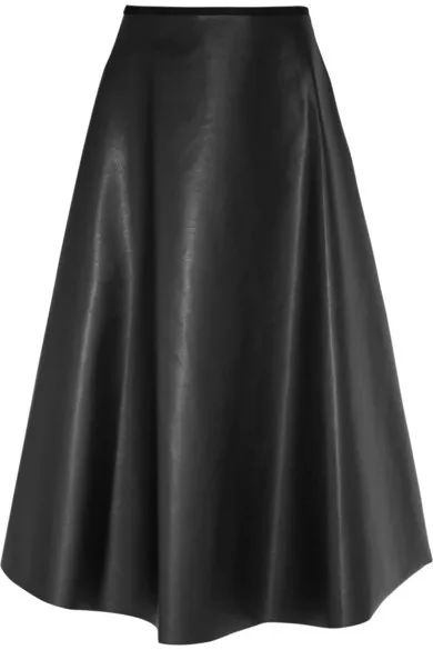 Винтажная черная юбка из искусственной кожи длинная бальная на молнии 2018|pu skirt|ball