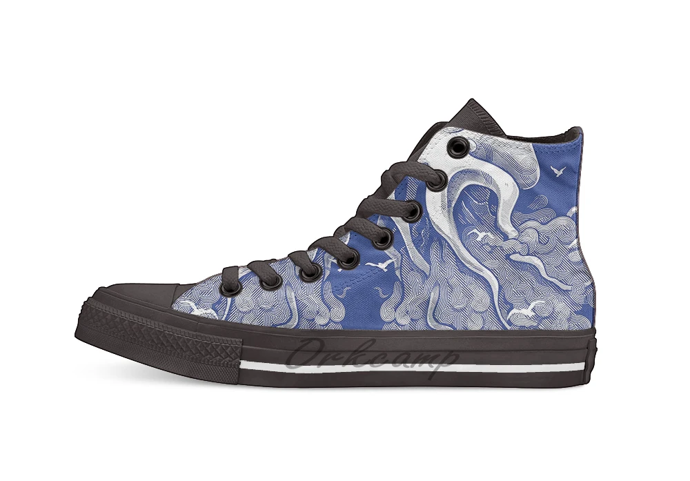 

Deep Cloud Unisex High Top Canvas flat Casual Custom shoes Drop Shipping