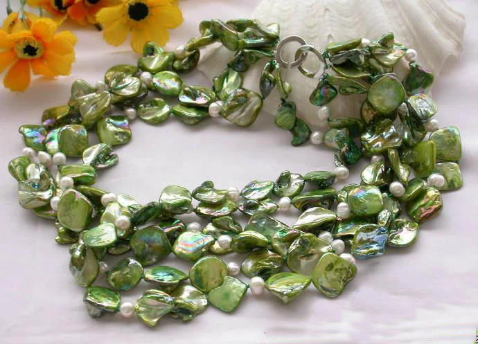 

Amazing Pearl Jewellery,4Rows 20inches Multicolor Shell 100% Real Natural Freshwater Pearl Necklace,Fashion Women Birthday Gift