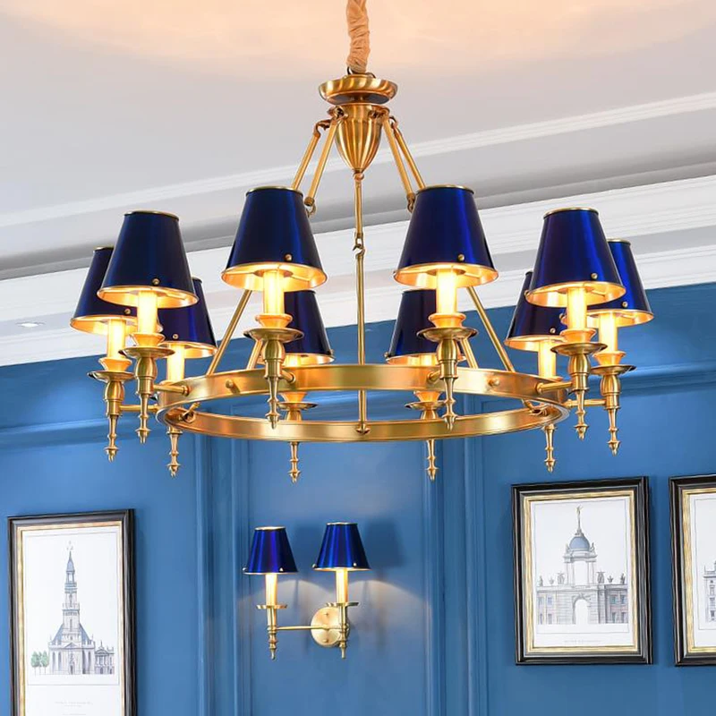 

Traditional all copper Chandelier lights American country style home lighting fixture living room dinning room Chandelier lamps