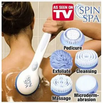 

Electric Bath Brush Spin SPA Massage Brash Body Relaxation Long-handled Shower Brush 5 In 1 Body Cleaning Massage Machine B200