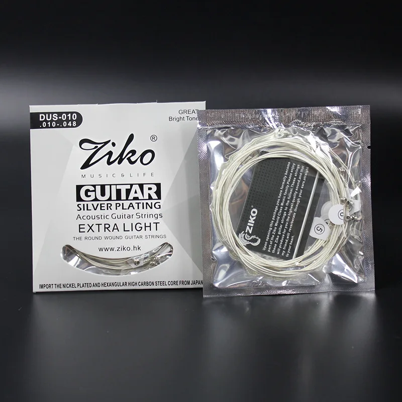 Acoustic guitar strings DUS 010 011 012 ZIKO silver plating musical