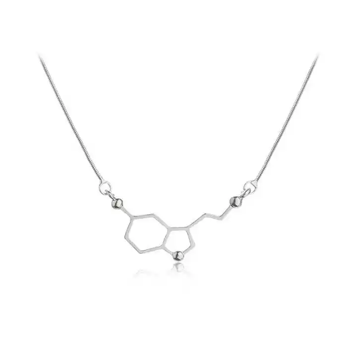 

European and American fashion jewelry Dopamine molecular science student necklace Chemical structure molecular necklace