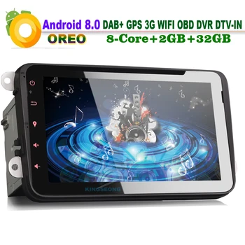 

Octa Core 8" Android 8.0 Car DVD Player Head Unit for VW EOS Jetta Polo V 6R Radio GPS Sat Nav DAB+ MP3 Bluetooth DVB-T DVR 3G