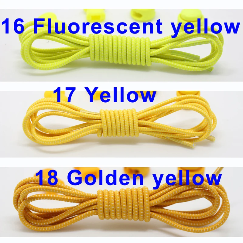 JUP 4 Pair Boy Girl Sport Fitness Lace 22Colors Lock Shoes Lace-up Elastic Sneakers Lazy Laces Shoes Trings Round Racing Jogging