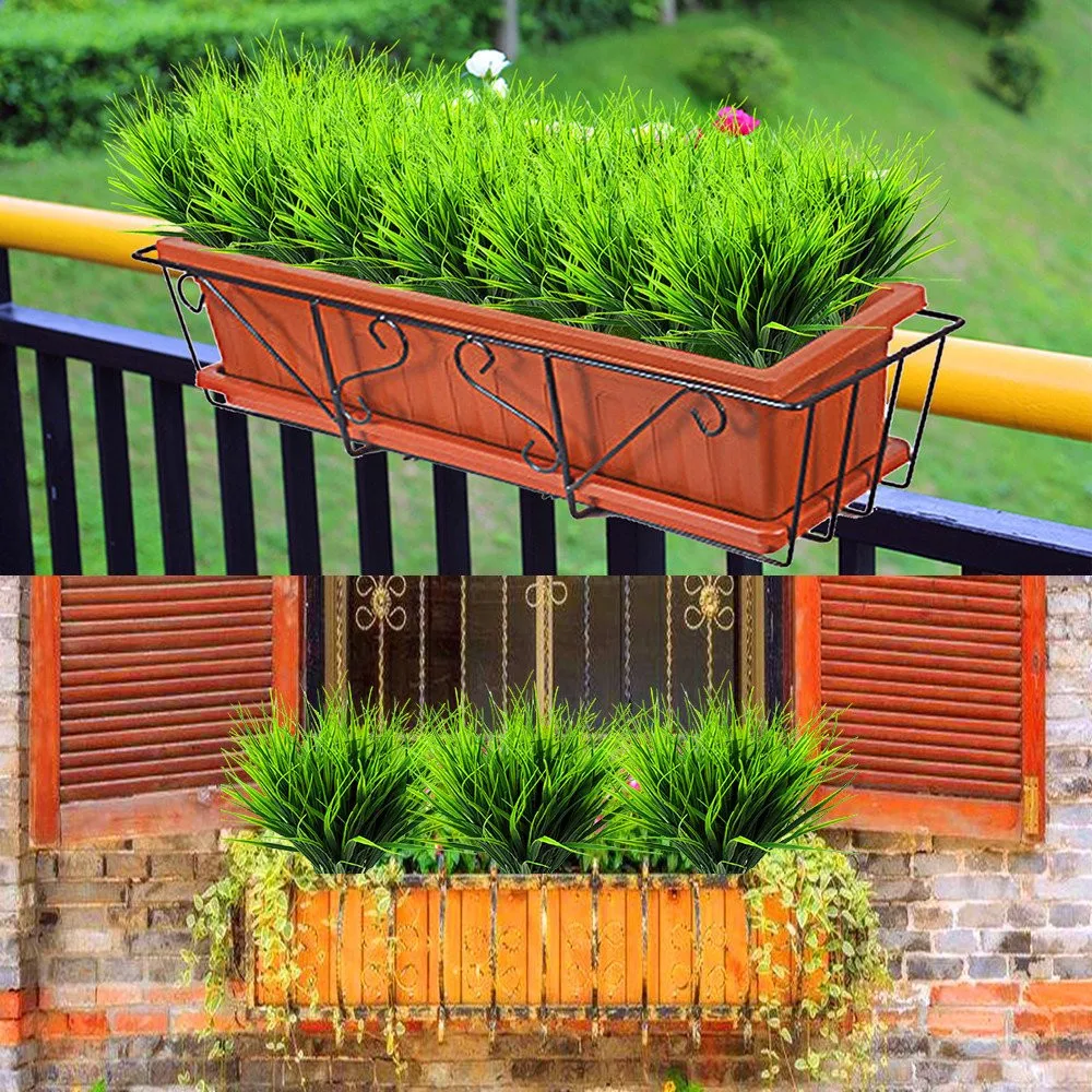 

Fake Plastic Greenery Shrubs Wheat Grass Window 8 Pcs Artificial Outdoor Plants Plants Leaves For Home Garden Party Decor hot
