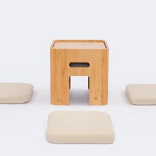 ZEN’S Fezes Otomano DE Armazenamento De BAMBU Japonês Mesa Pequena Mesa de Café Casa Funiture
