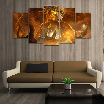 

Home Decor Poster Pictures Prints Canvas 5 Piece Modular LOL League of Legends Aurelion Sol Game Living Room Decorative Painting