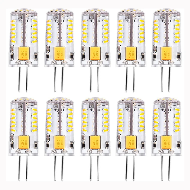 10 шт. G4 Светодиодная лампа 3 Вт 12 В AC DC LED базовые лампочки теплый натуральный белый