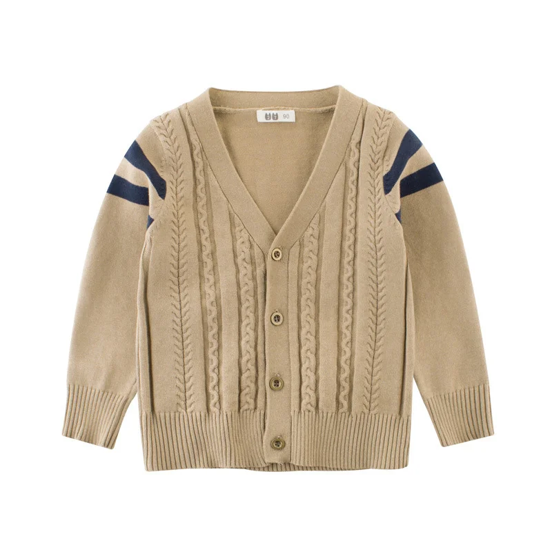 Knitting Spring Boys Sweater Cardigan Long Sleeve V-Neck Children Sweater Casual Classic Sweater For Boys 2-7Years Boys Clothing (5)