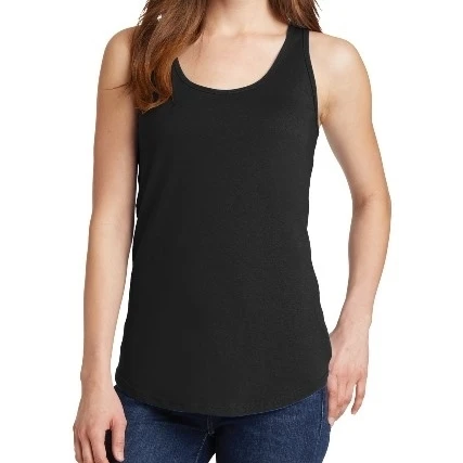Port & Co LPC54TT Ladies Core Cotton Tank Top Jet Black - Large (1)