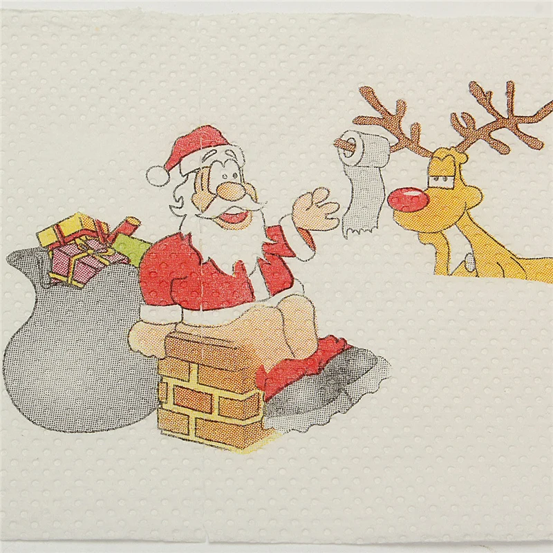 Домашняя Праздничная Рождественская туалетная бумага с оленями Санта-Клаусом, рождественские украшения, новогодний домашний декор, подарки, сувениры