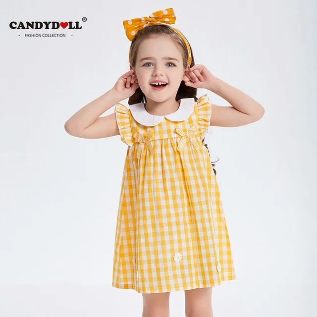 Candydoll Kids Summer Plaid Dress For Girls 2018 New Girl Pink or ...