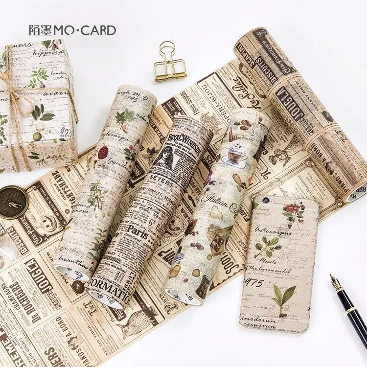 

1PC New Creative 20cm*5m Retro Newspaper Dairy Thing Decorative Washi Tape Adhesive DIY Scrapbooking Sticker Label Masking Tape