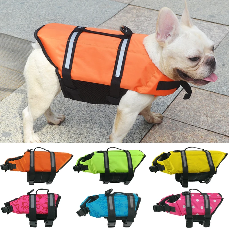 

Summer Dog Life Vest Reflective Safety Dog Clothes Life Jacket Pet Swimming Clothing for Dogs Puppy French Bulldog Pug Swimwear