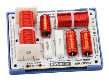 

1 pair 5-8 ohm 2 Way 2 Unit Hi-Fi Speaker Frequency Divider Crossover 160W 3200Hz Filters made by KASUN HongKong MK-200C