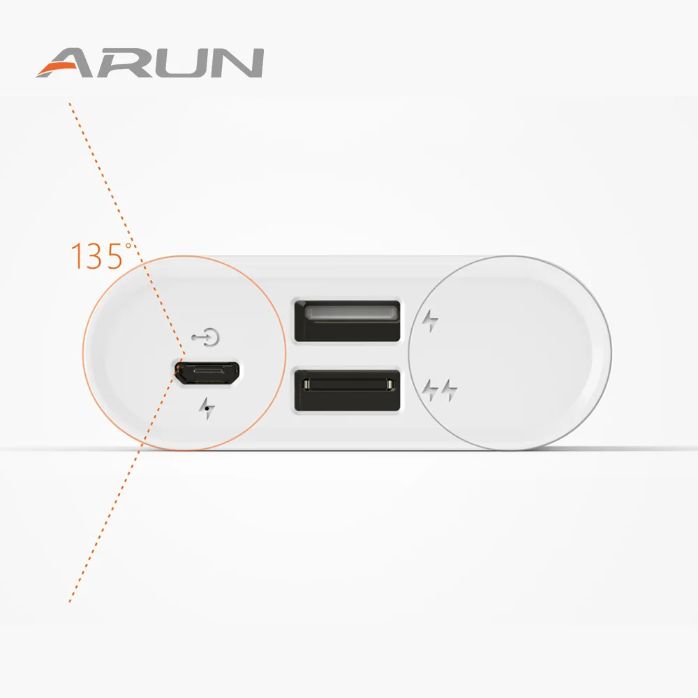 Двойной USB Белый Быстрый Y305Q2 ARUN большой емкости заряда аккумулятора зарядки для